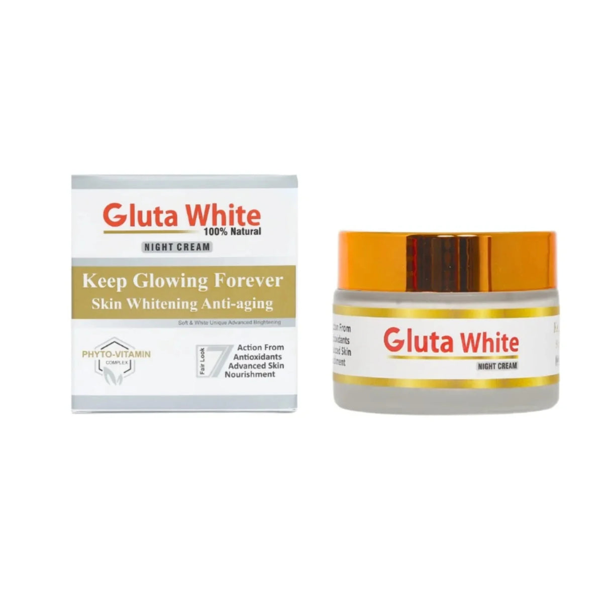 Gluta White Day & Night Cream | Whitening Anti-Aging Hydrating 50g Face Care